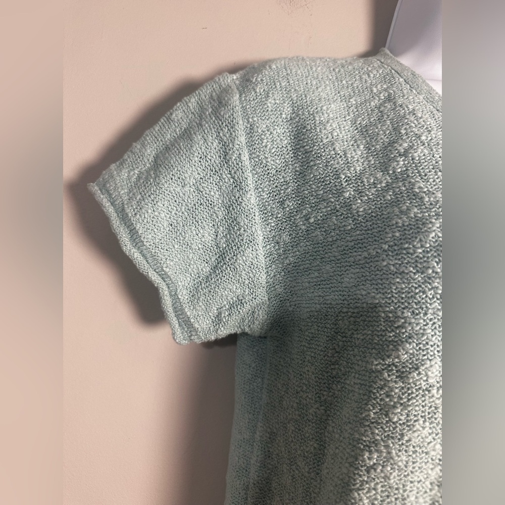 LL Bean Women's Midweight Cotton Slub Sweater, Henley Short-Sleeve EUC SIZE S - Picture 5 of 8